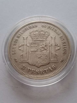 Hiszpania 5 Pesetas Amadeo I 1871 r
