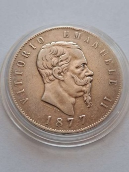 Włochy 5 Lir Emanuel II 1877 r