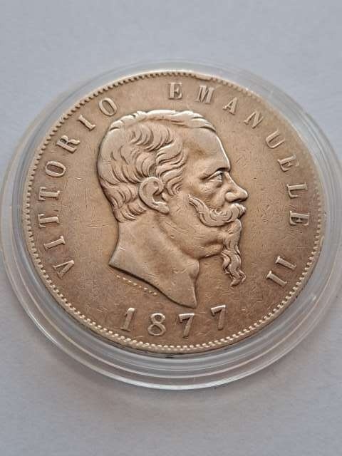 Włochy 5 Lir Emanuel II 1877 r