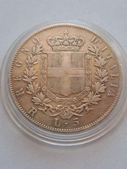 Włochy 5 Lir Emanuel II 1877 r