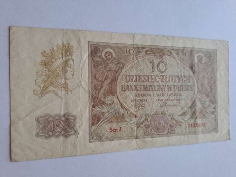 Banknot 10 złotych 1940 r seria J