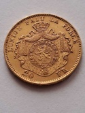 Belgia 20 Franków Leopold II 1875 r