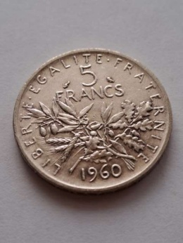 Francja 5 Franków 1960 r