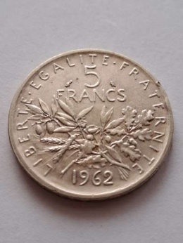 Francja 5 Franków 1962 r