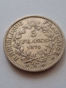 Francja 5 Franków Herkules 1875 r