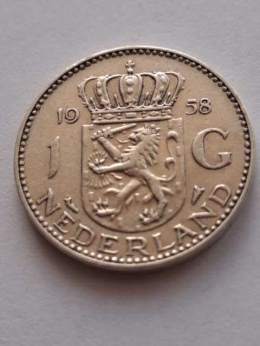 Holandia 1 Gulden Juliana 1958 r