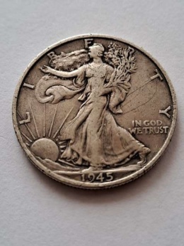 USA 1/2 Dollara idąca Wolność 1945 r