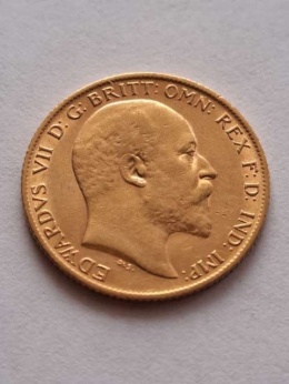 Wielka Brytania 1/2 Suwerena Edward VII 1909 r
