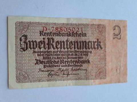 Banknot 2 marki 1923 r seria D