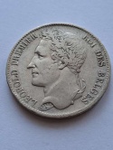 Belgia 5 Franków Leopold II 1849 r