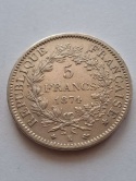 Francja 5 Franków Herkules 1874 r