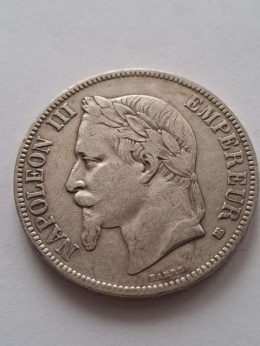 Francja 5 Franków Napoleon III 1867 r