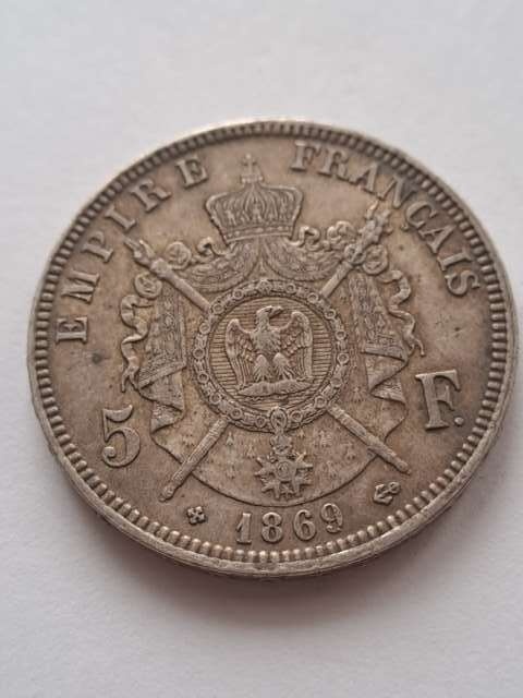 Francja 5 Franków Napoleon III 1869 r