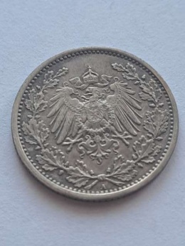 Niemcy 1/2 Marki Wilhelm II 1918 r A