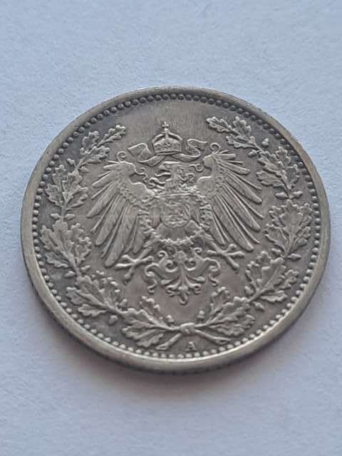 Niemcy 1/2 Marki Wilhelm II 1918 r A