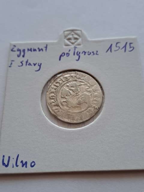 Półgrosz Wilno Zygmunt I Stary 1515 r