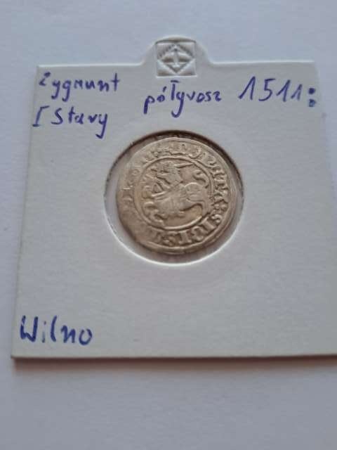 Półgrosz Wilno Zygmunt I Stary 1511 r