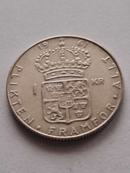 Szwecja 1 Korona Gustaf VI 1961 r