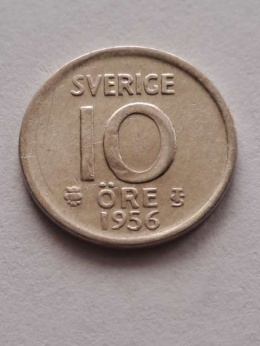 Szwecja 10 Ore 1956 r