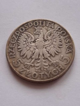 5 zł Głowa Kobiety 1933 r