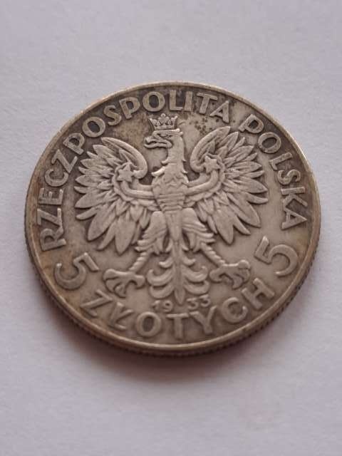 5 zł Głowa Kobiety 1933 r