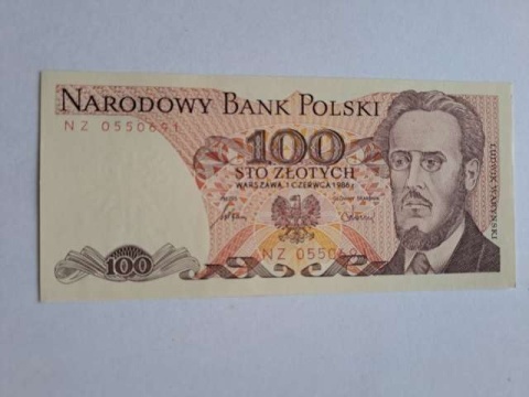Banknot 100 zł Ludwik Waryński 1986 r seria NZ