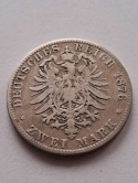 Niemcy 2 Marki Saksonia 1876 r