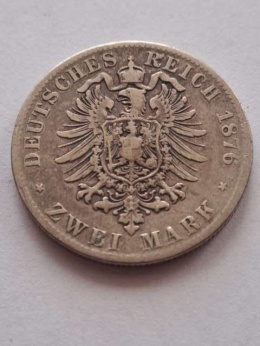 Niemcy 2 Marki Wirtembergia 1876 r