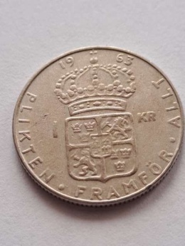 Szwecja 1 Korona Gustaf VI 1963 r