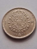 Szwecja 1 Korona Gustaf V 1945 r