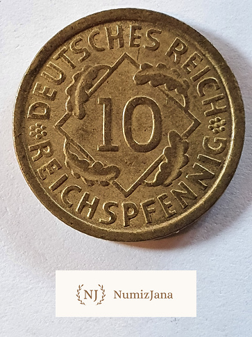 Niemcy 10 Pfennig 1935 r Litera A