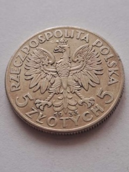 5 zł Głowa Kobiety 1933 r
