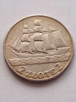 2 zł Żaglowiec 1936 r