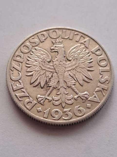 5 zł Żaglowiec 1936 r