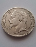 Francja 5 Franków Napoleon III 1869 r