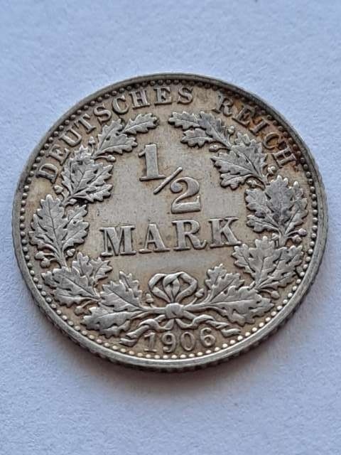 Niemcy 1/2 Marki Wilhelm II 1906 r E