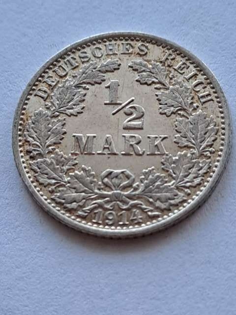 Niemcy 1/2 Marki Wilhelm II 1914 r A