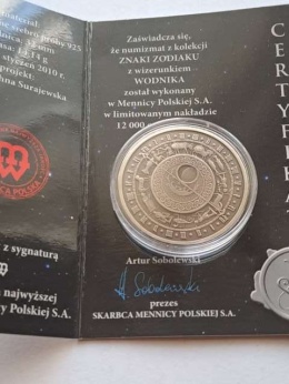 Numizmat Znak Zodiaku Wodnik