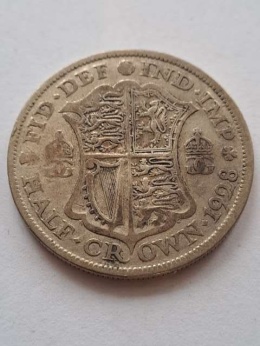 Wielka Brytania 1/2 Crown Jerzy V 1928 r