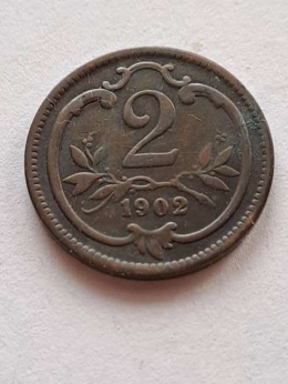 Austria 2 halerze Franciszek Józef I 1902 r