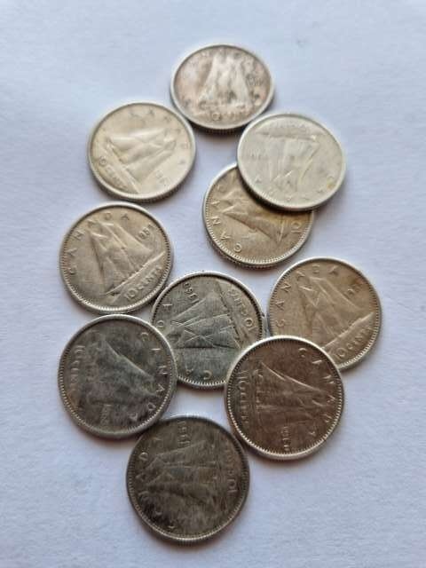 Kanada 10 centów 10 szt różne lata