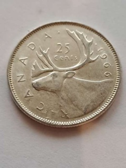 Kanada 25 centów Elżbieta II 1966 r