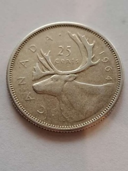 Kanada 25 centów Elżbieta II 1964 r