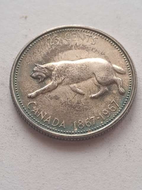 Kanada 25 centów Elżbiea II 1867-1967 r