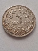 Niemcy 1/2 Marki Wilhelm II 1914 r A