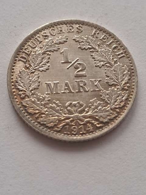 Niemcy 1/2 Marki Wilhelm II 1914 r A
