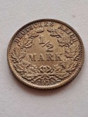 Niemcy 1/2 Marki Wilhelm II 1915 r E