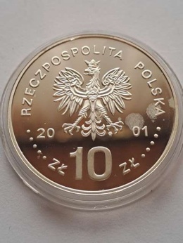 10 zł Jan lll Sobieski 2001 r półpostac