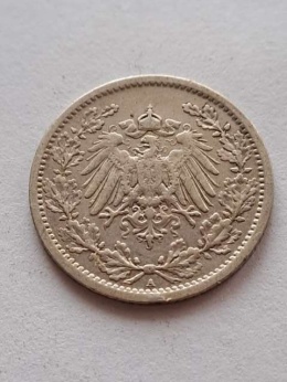 Niemcy 1/2 Marki Wilhelm II 1909 r A