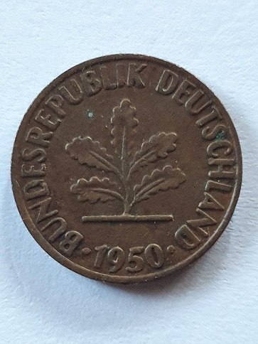 Niemcy 1 Pfennig 1950 r Litera D
